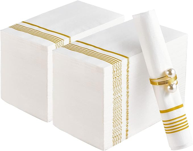200 Pack Paper Napkins Guest Towels Disposable Premium Quality 3-ply Dinner Napkins Disposable So... | Amazon (US)