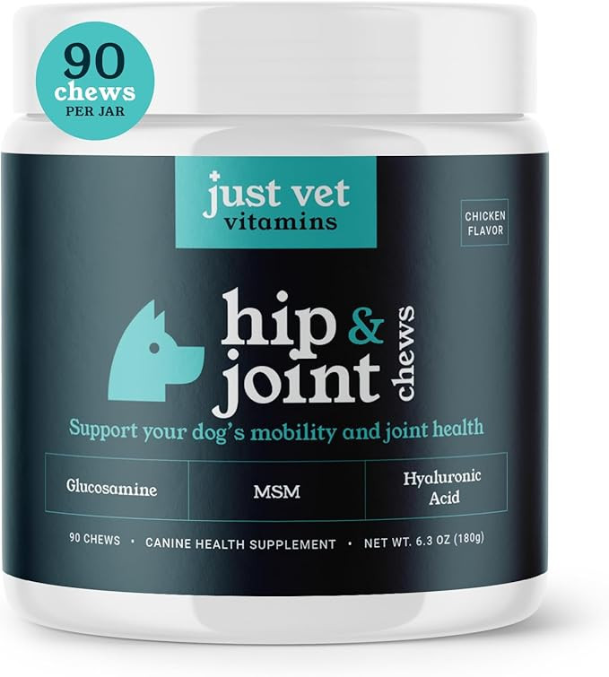 Hip & Joint Chews for Dogs with Glucosamine, Chondroitin, and MSM – Supports Joint Health and M... | Amazon (US)
