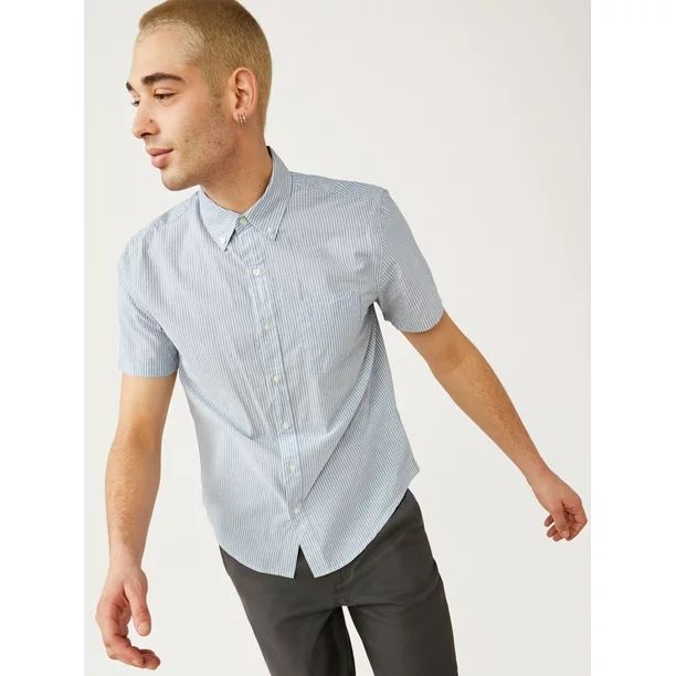 Free Assembly Men's Everyday Short Sleeve Button Down Shirt | Walmart (US)