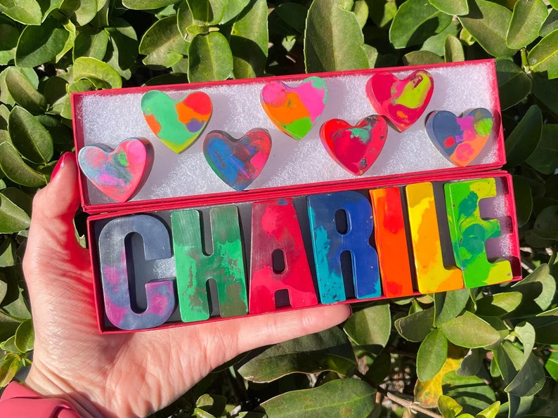 Valentines Day Crayon Name Set  Hearts Custom Alphabet Name - Etsy | Etsy (US)