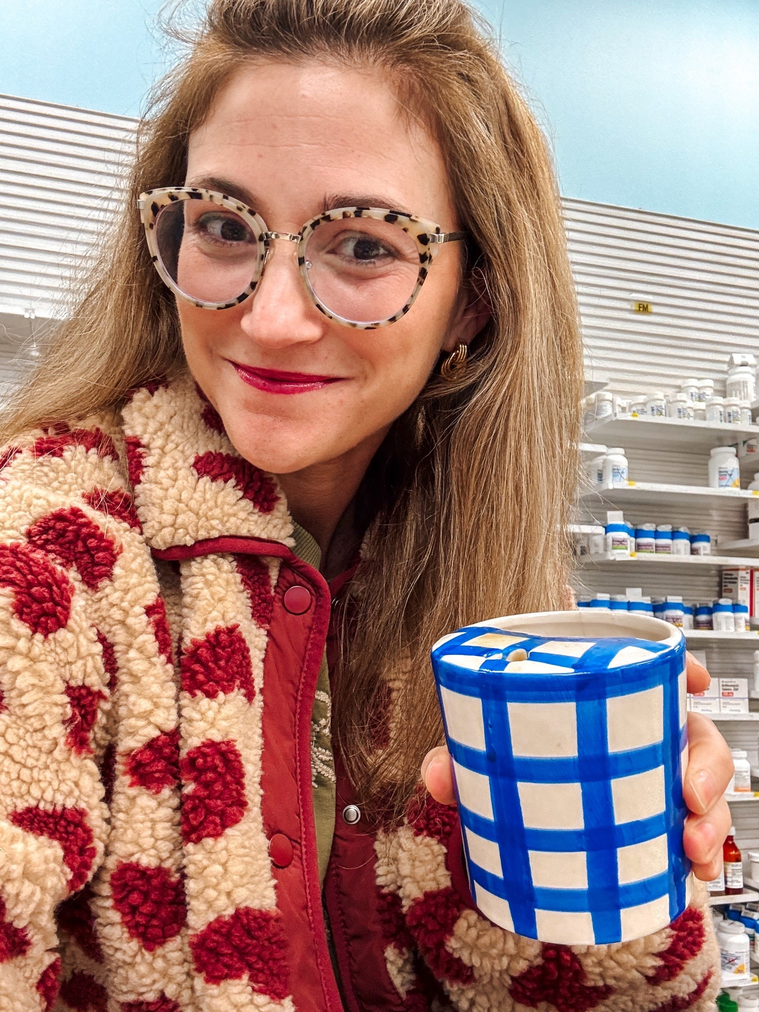 Romanticizing my work day . Ceramic sipper coffee cup , heart Sherpa jacket 

#LTKootd #LTKdayinmylife