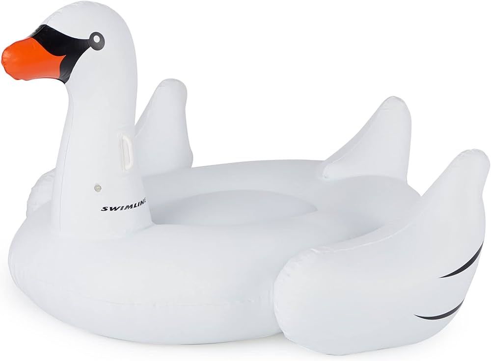 SWIMLINE Original 90621 Giant Inflatable Swan Pool Float Floatie Ride-On Lounge W/Stable Legs Win... | Amazon (US)