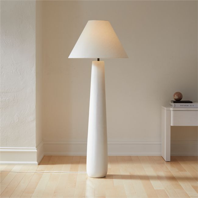 Polar White Cement Floor Lamp | CB2