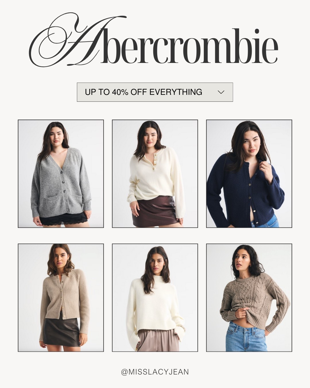 Abercrombie Winter Outfits Up To 40% Off ✨

abercrombie // abercrombie sweater // winter outfits // winter outfit ideas // fall outfit ideas // fall outfits // fall outfits 2025 // gifts for her // gift ideas for her // gift guide for her

#LTKFindsUnder100 #LTKHoliday #LTKootd