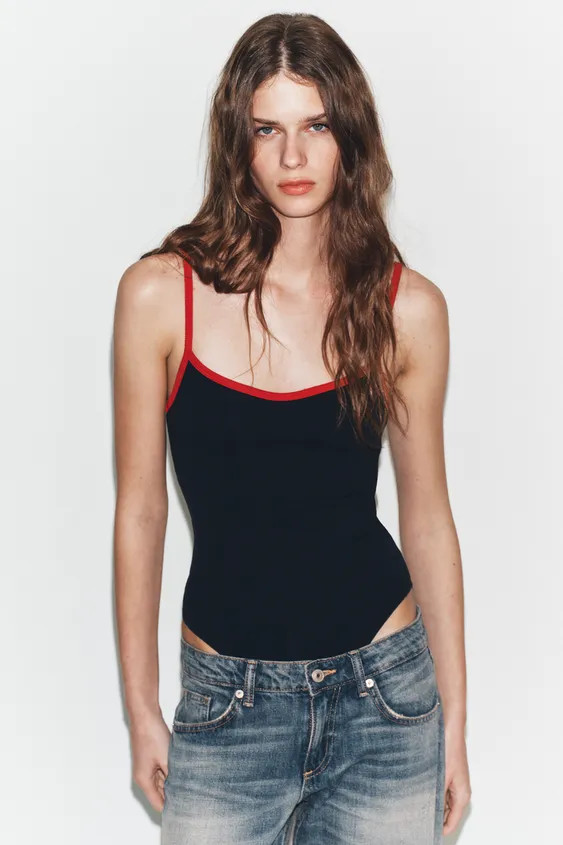 BODY MIT KONTRASTBES\u00c4TZEN | Zara US