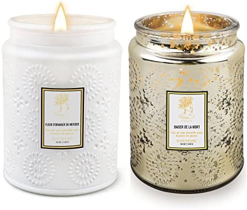 Scented Candles,Aromatherapy Candles for Home Scented, 2 Pack 18 oz Soy Wax Candles Sets | 250 Hours | Amazon (US)