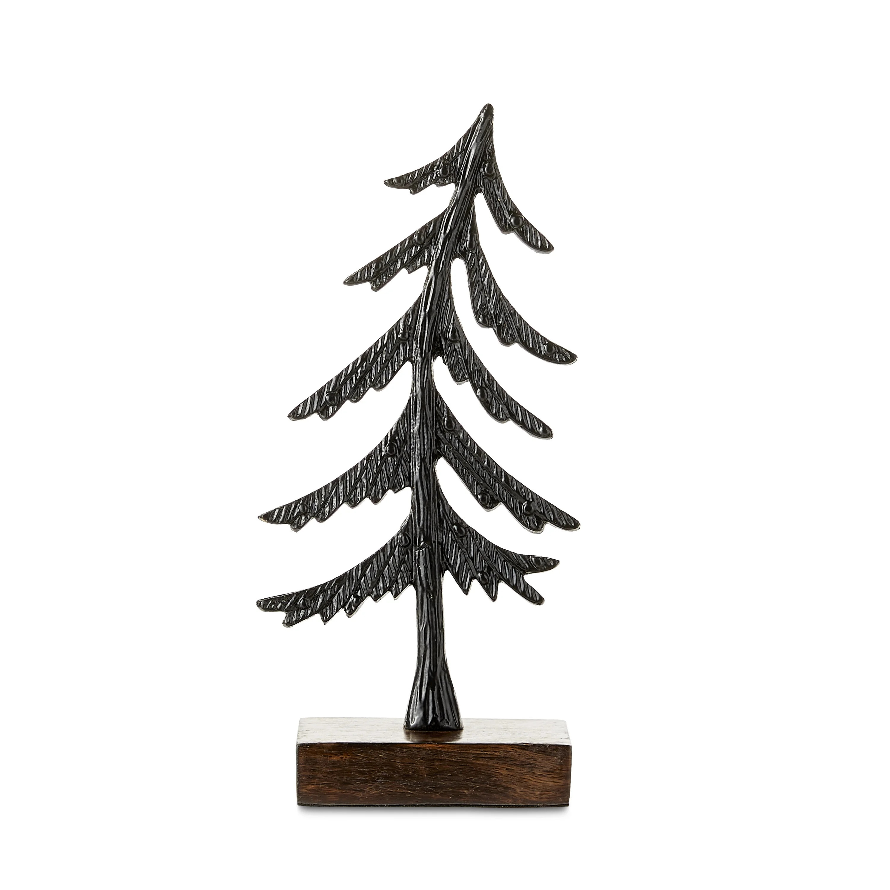 Brown & Black Iron Christmas Tree Tabletop Decor, 10.6 in, by Holiday Time | Walmart (US)