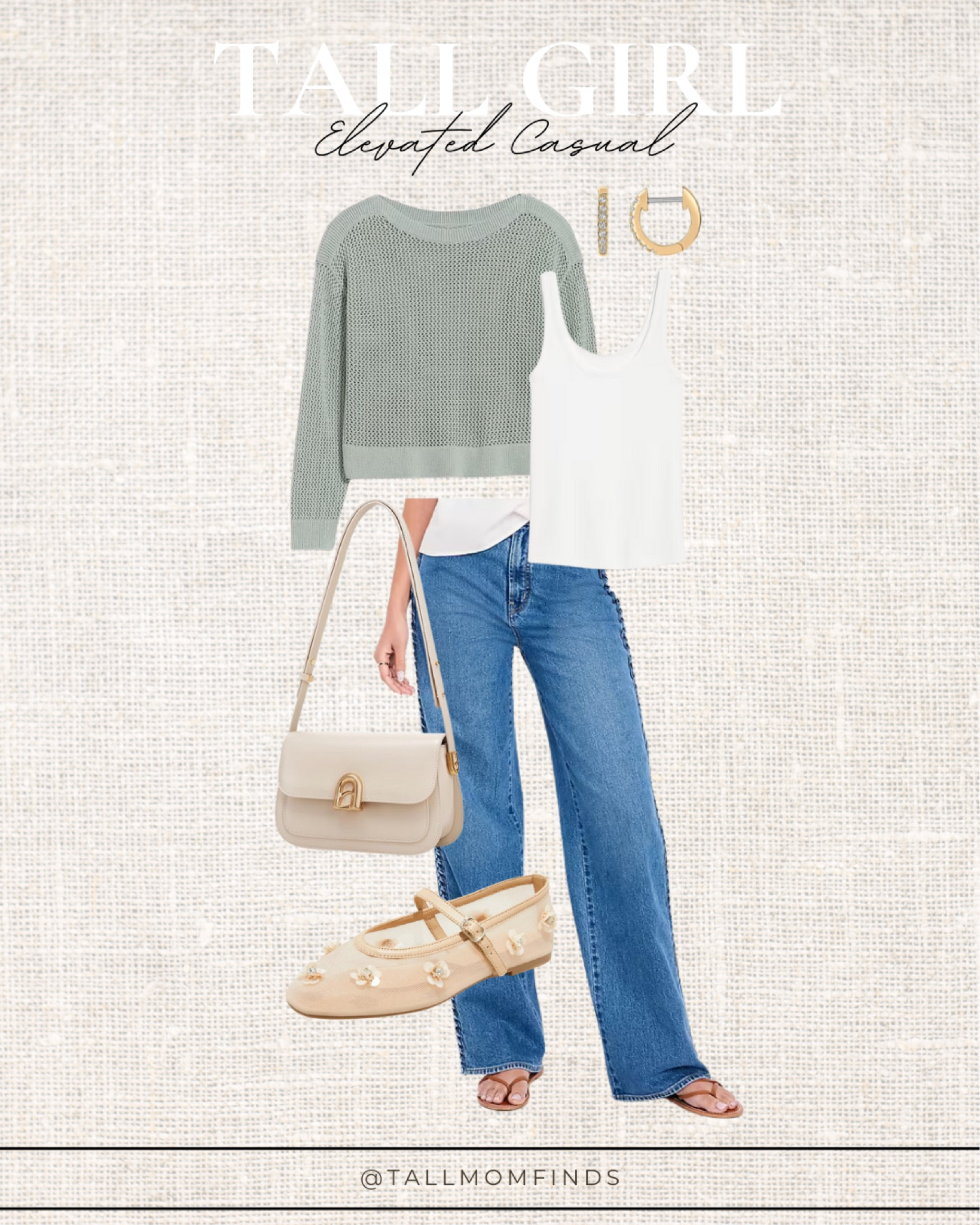Tall size elevated casual outfit, jeans have a braided detail that looks way more expensive than they are! Designer inspired! Mesh flats 

#LTKFindsUnder50 #LTKShoeCrush #LTKStyleTip