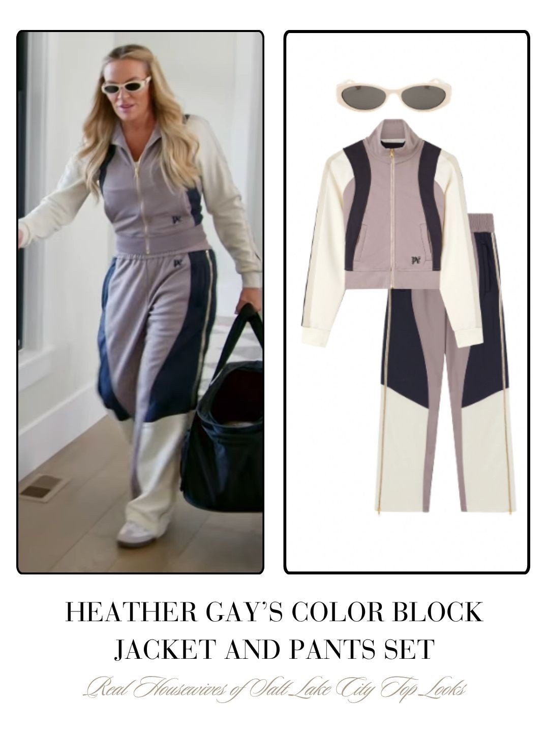 Heather Gay’s Color Block Jacket and Pants Set 