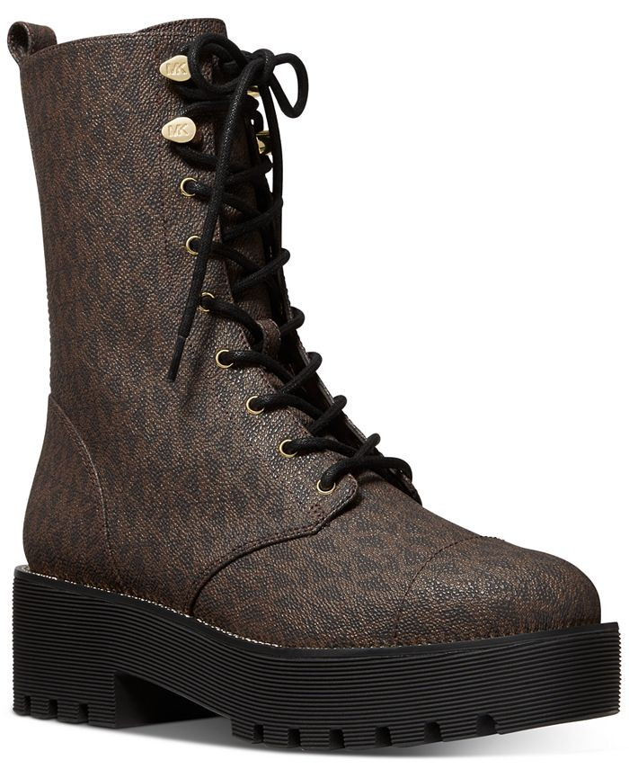 Michael Kors Women's Bryce Lug Sole Combat Booties & Reviews - Booties - Shoes - Macy's | Macys (US)