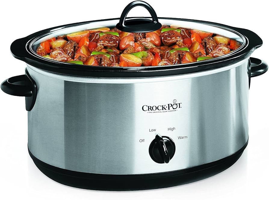 Crock-Pot 7 Quart Oval Manual Slow Cooker, Stainless Steel (SCV700-S-BR), Versatile Cookware for ... | Amazon (US)