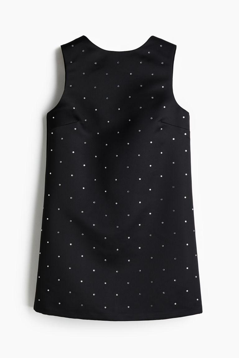 H & M - Rhinestone-Embellished Mini Dress - Black | H&M (US + CA)