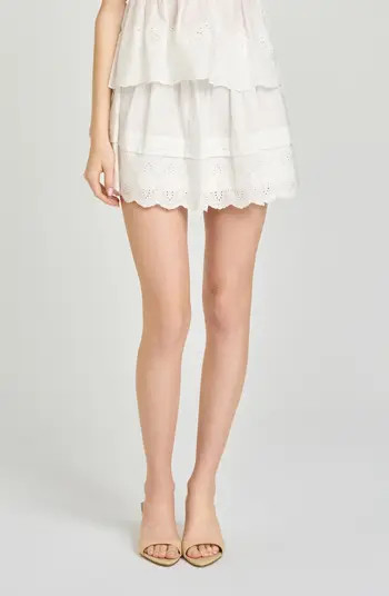 WAYF x Hannah Lovey Porter Goldie Embroidered Detail Cotton Miniskirt | Nordstrom | Nordstrom