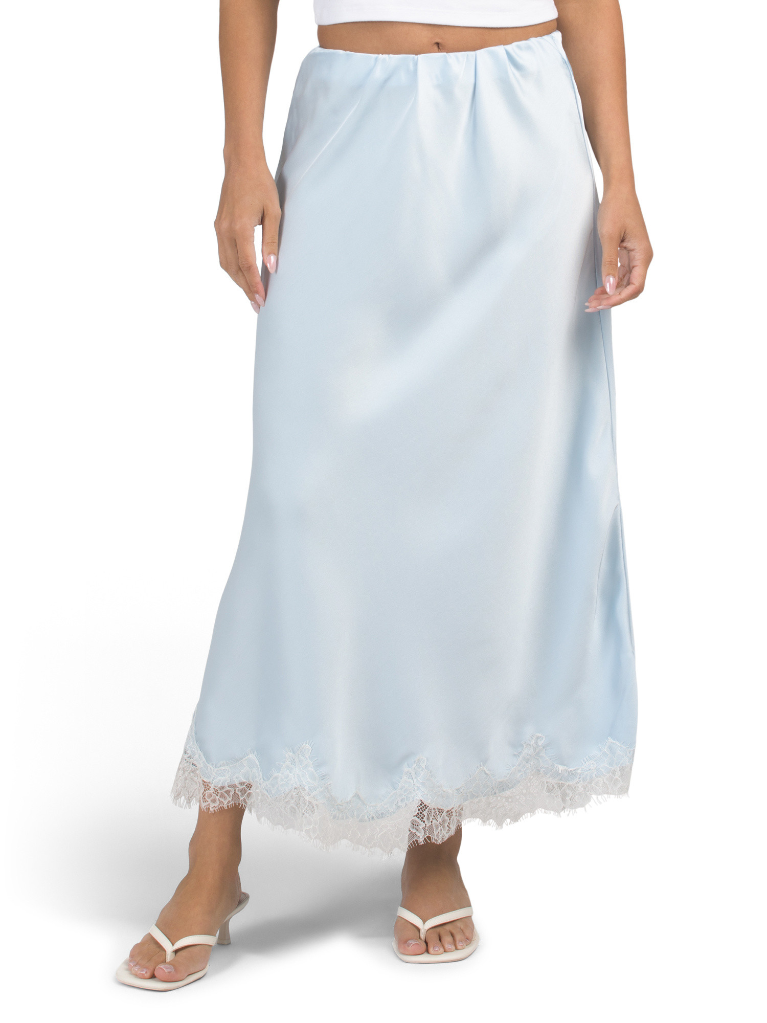 Lace Trim Satin Midi Skirt | Shorts & Skirts | Marshalls | Marshalls