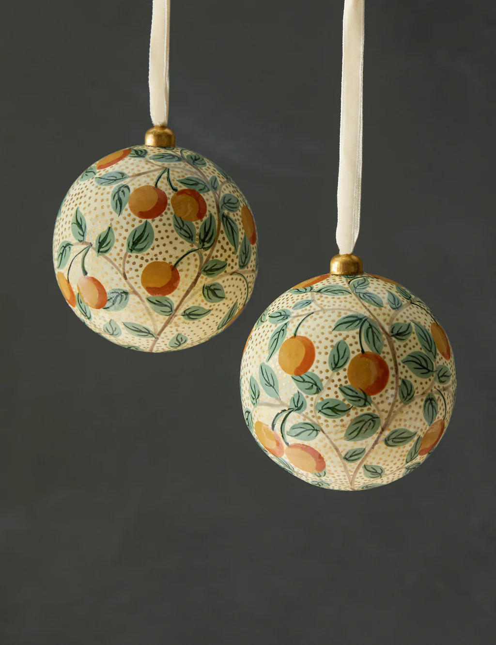 Joelle Handpainted Ornaments (Set of 2) | Lulu and Georgia 