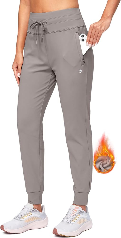 G Gradual Women's Fleece Lined Joggers High Waisted Water Resistant Thermal Winter Sweatpants Run... | Amazon (US)