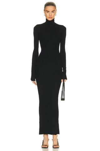 Eterne Long Sleeve Turtleneck Maxi Dress in Black | FWRD 