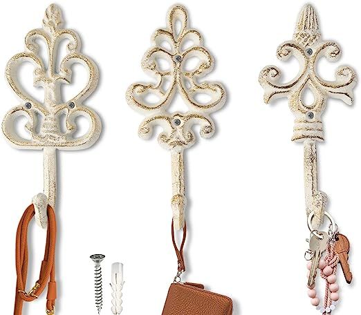 Comfify Set of 3 French Country Shabby Chic Farmhouse Cast Iron Charming Decorative Wall Mounted ... | Amazon (US)