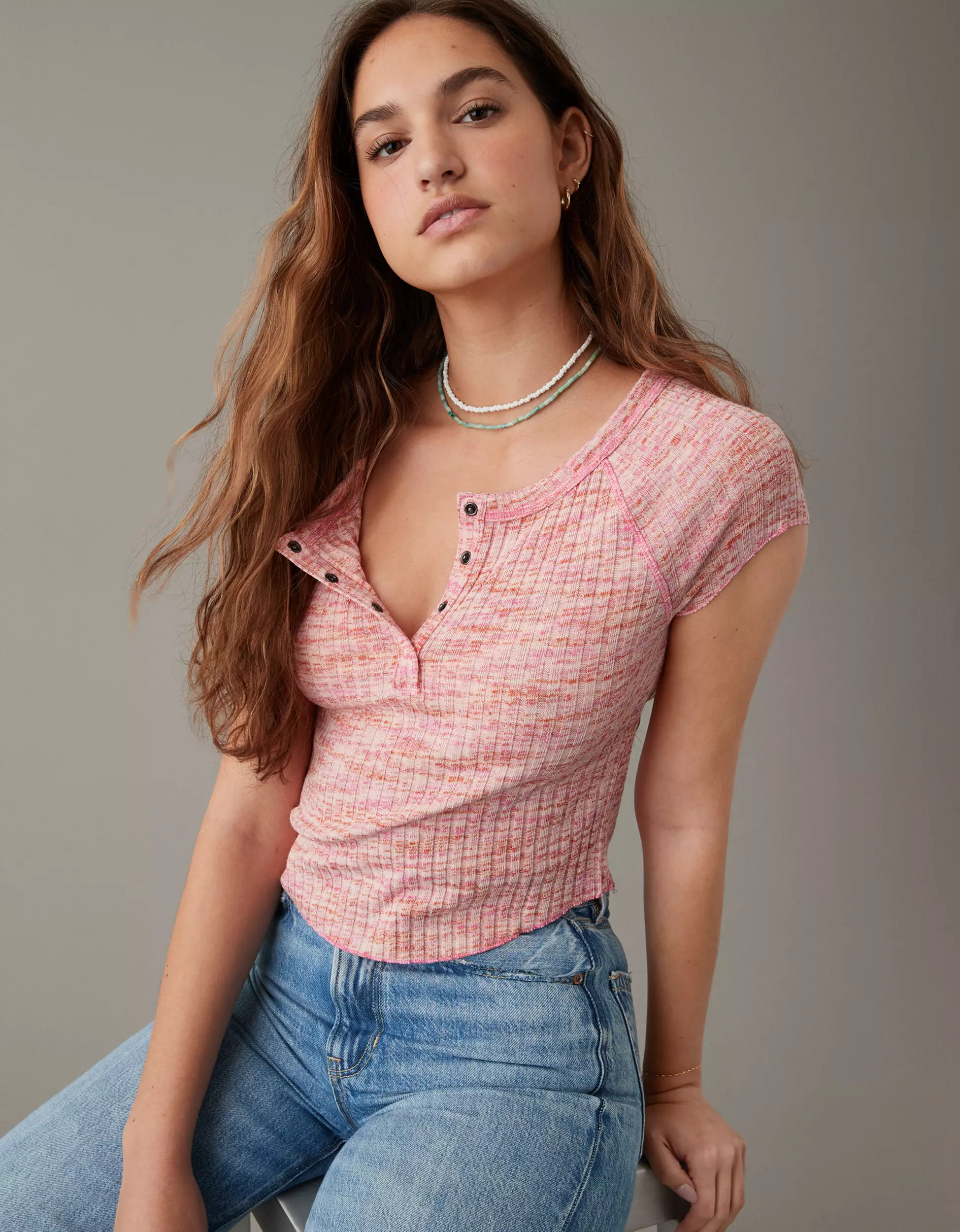 AE Hey Baby Henley Tee | American Eagle Outfitters (US & CA)