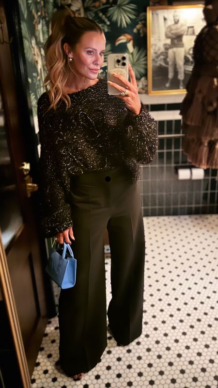 Loewe X Neiman Marcus Launch Party Look 🖤🖤 // Sizing: 4 in sweater & trousers

#LTKshoecrush #LTKitbag #LTKover40