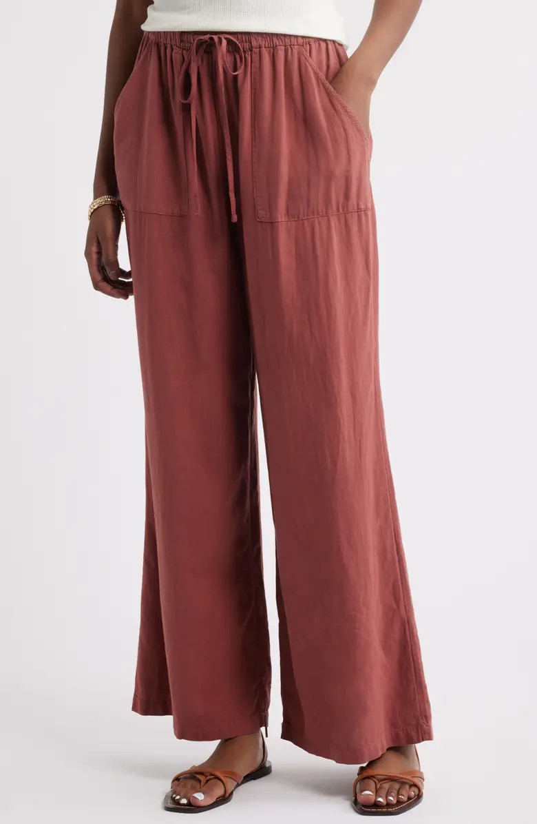 Linen Blend Pull-On Pants | Nordstrom