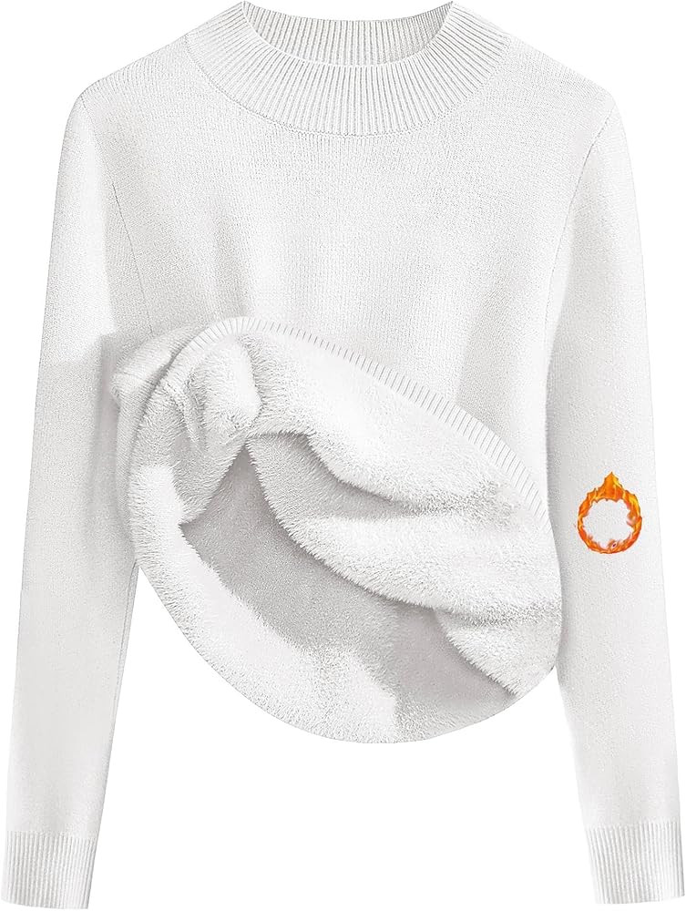 Zeagoo Women's Fleece Sherpa Lined Sweater Mock Neck Long Sleeve Thermal Shirt 2026 Fall Winter F... | Amazon (US)