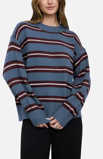 Blu Pepper Stripe Crew Sweater in Light Blue Multi at Nordstrom Rack, Size Large | Nordstrom Rack