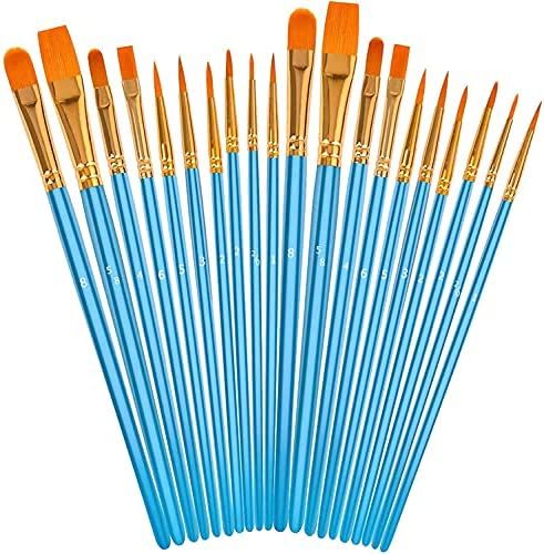 Soucolor Acrylic Paint Brushes Set, 20Pcs Round Pointed Tip Artist Paintbrushes for Acrylic Paint... | Amazon (US)