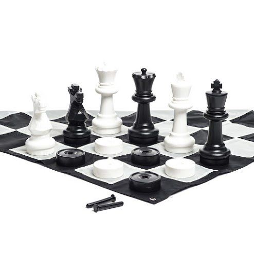 MegaChess Large Chess Set - 16 inch King; Bundle with Garden Checkers Set and Large Chess Mat (3 ... | Walmart (US)