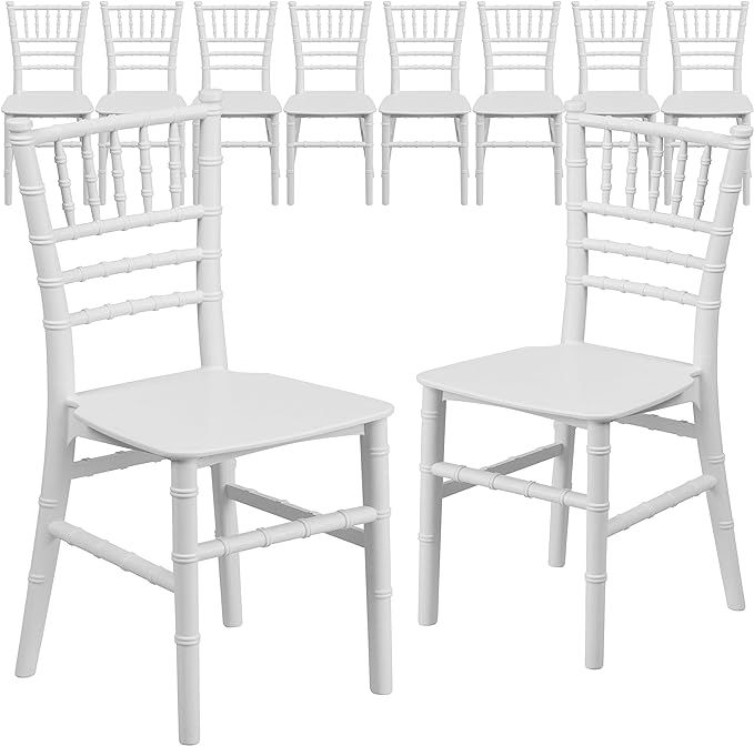 Flash Furniture 10 Pack Kids White Resin Chiavari Chair | Amazon (US)