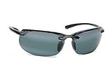 Maui Jim Sunglasses | Banyans 412-02 | Gloss Black Rimless Frame, Polarized Neutral Grey Lenses, wit | Amazon (US)