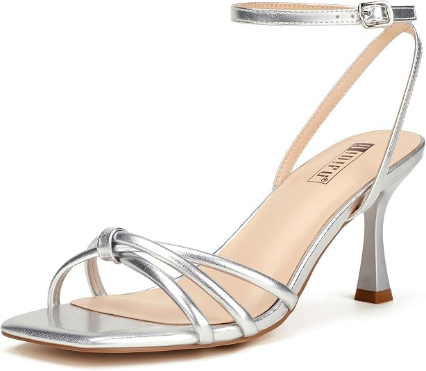IDIFU IN3 Strappy High Heels for Women Stiletto Heeled Sandals | Square Open Toe Ankle Strap Dres... | Amazon (US)