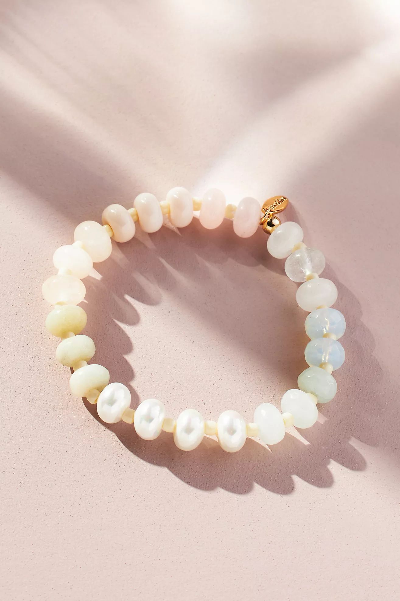 Multi-Color Semi-Precious Beaded Stretch Bracelet | Anthropologie (US)