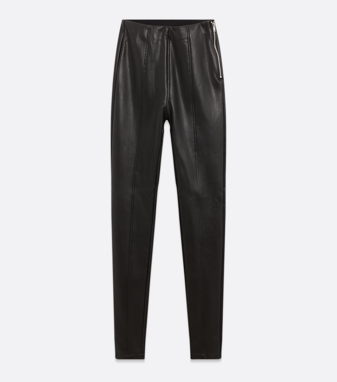 Tall Black Leather-Look Zip Leggings
						
						Add to Saved Items
						Remove from Saved Item... | New Look (UK)