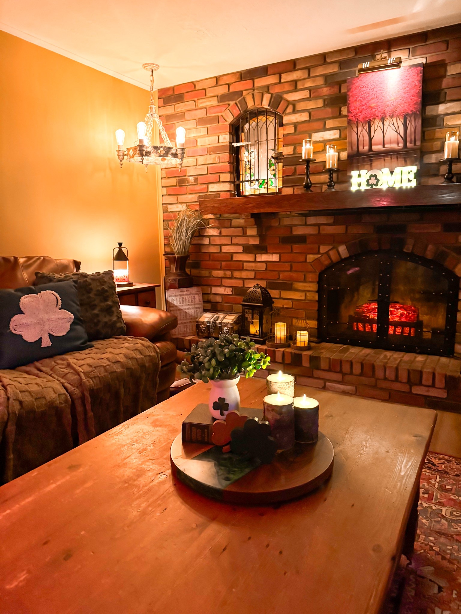 Views of my St Patrick’s Day decor in my family room! Loving the pops of green. So cozy and rustic! • st Patrick’s day pillows • centerpiece • fireplace decor • st Patrick’s day home decor 

#LTKSeasonal #LTKFindsUnder50 #LTKHome