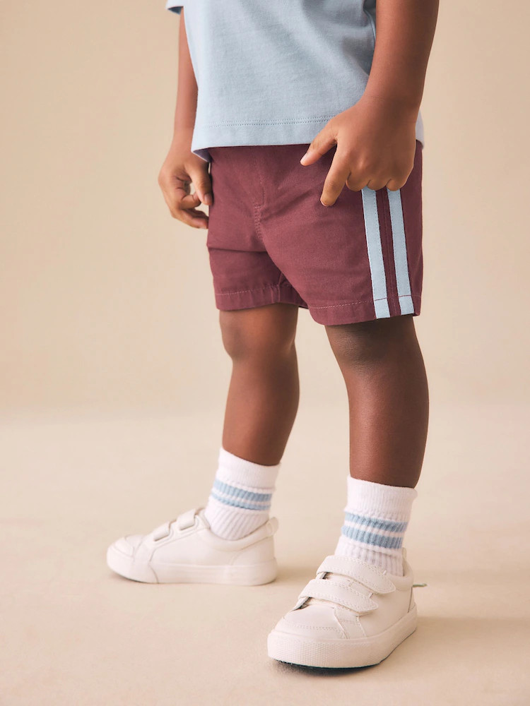 Burgundy Red Side Stripe Pull On Shorts (3mths-7yrs) | Next US