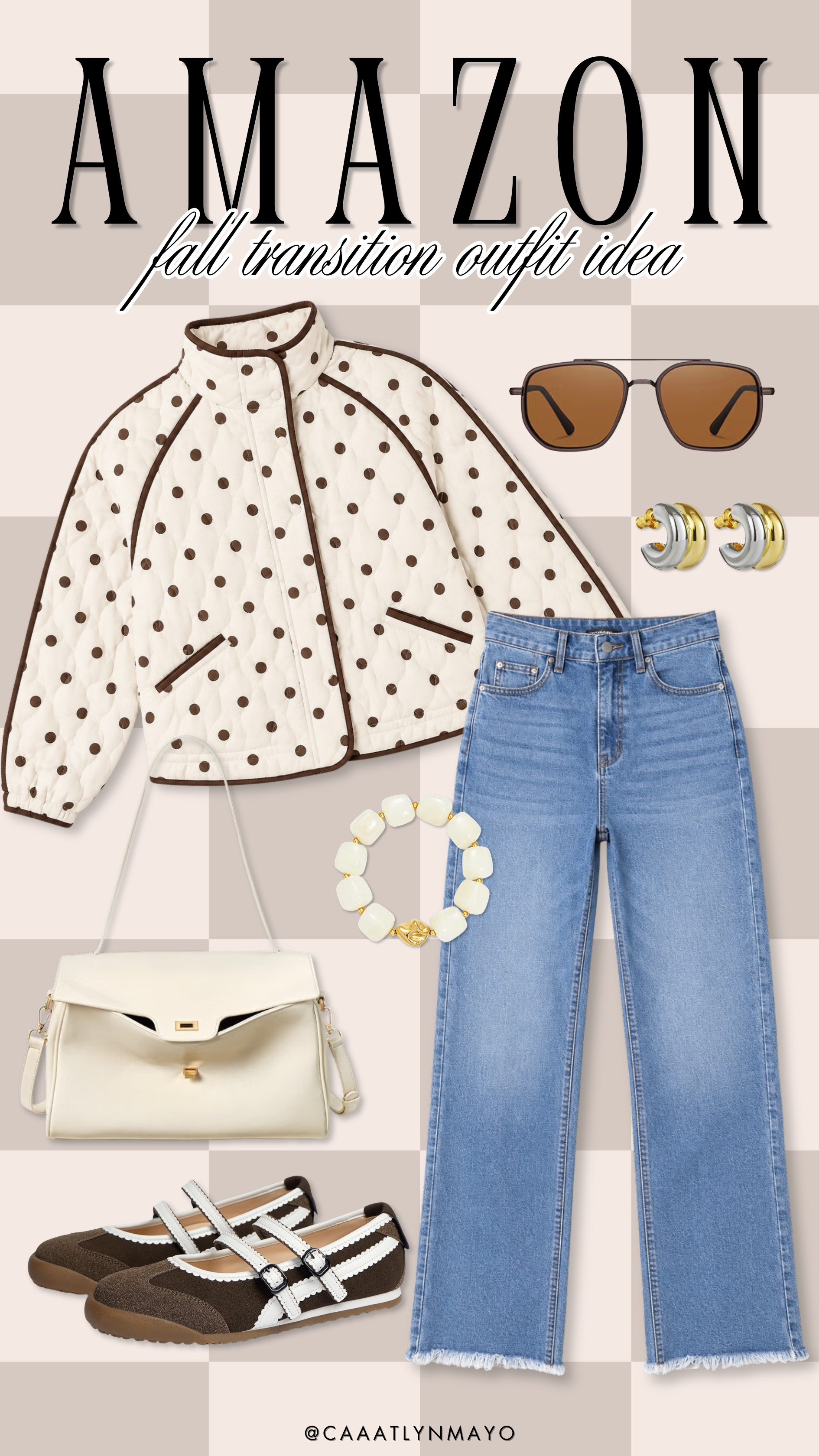 Prep for fall with this cute polka dot jacket and comfy jeans! Check out these stylish pieces to transition your wardrobe. #fallfashion #amazonfinds #outfitinspo 

 #LTKgrwm #LTKootd #LTKSeasonal