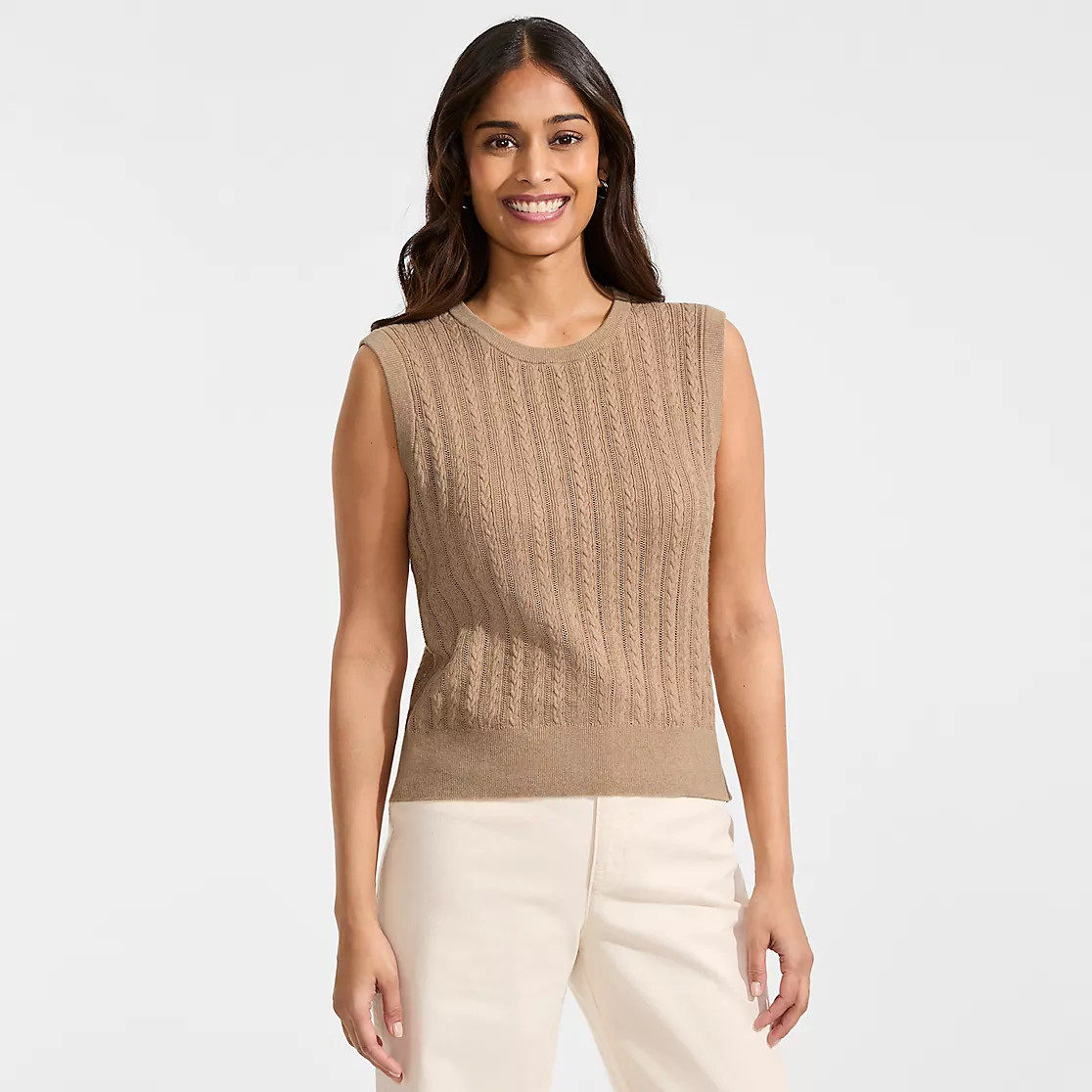 Women's Cotton Pointelle Shell Sweater | Lands' End (US)