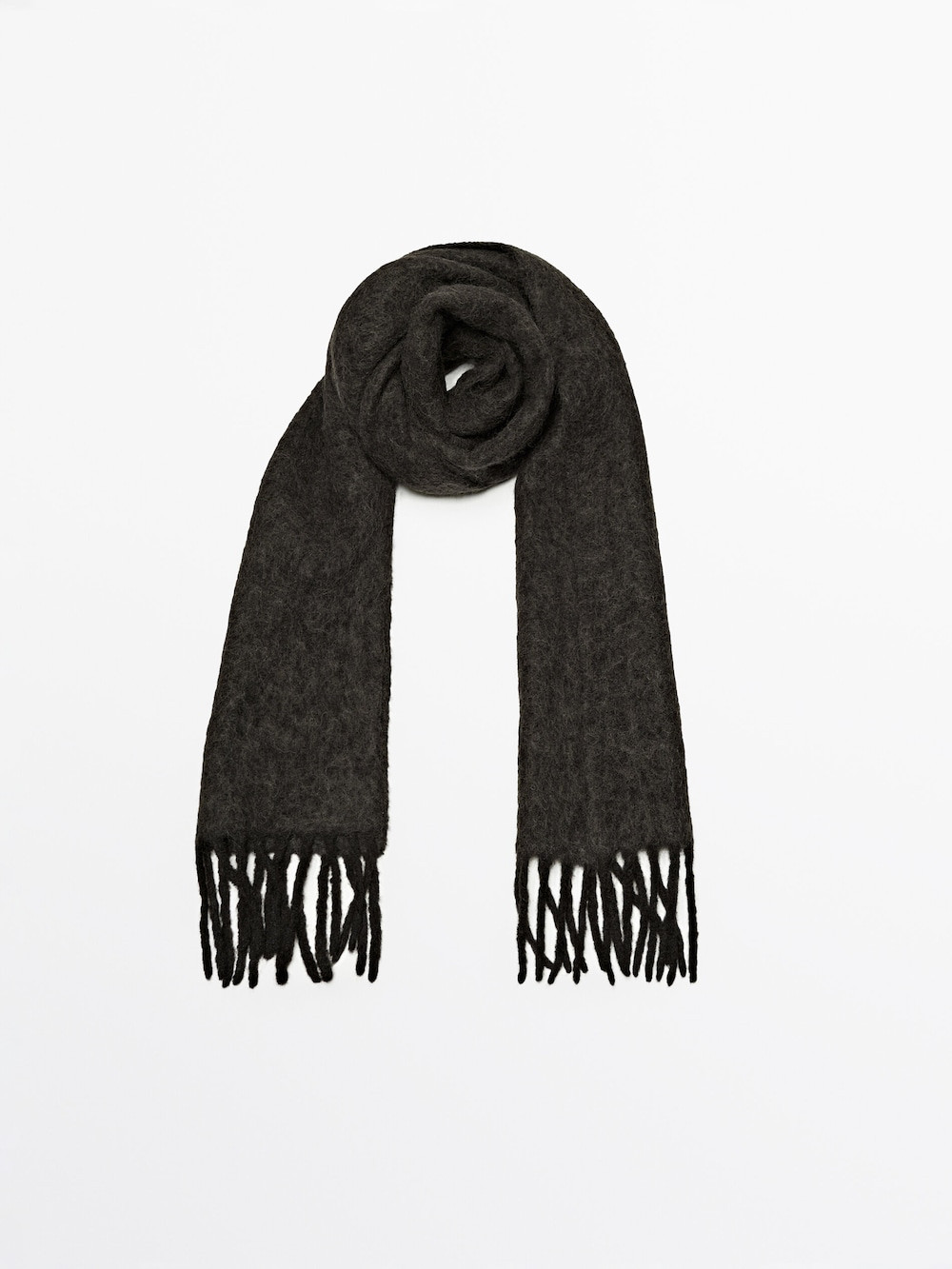 Scarf with fringe details | Massimo Dutti UK