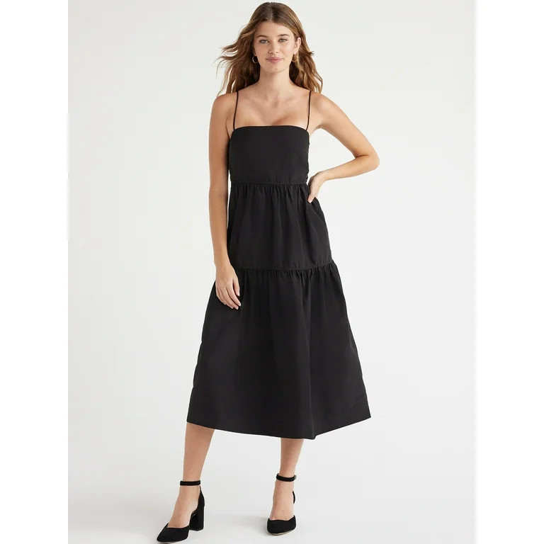 Free Assembly Women's Strappy Empire Midi Dress, Sizes XS-XXXL | Walmart (US)