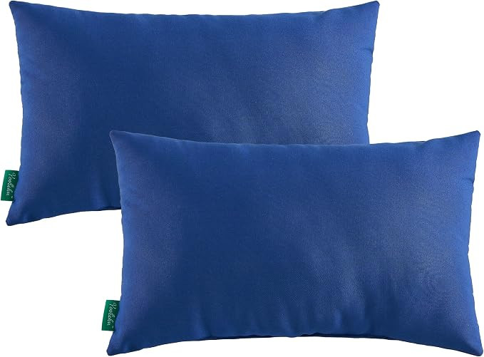 Indoor Outdoor Lumbar Pillows,Waterproof Outdoor Pillows Set of 2 for Patio Furniture,12×20 Inch... | Amazon (US)