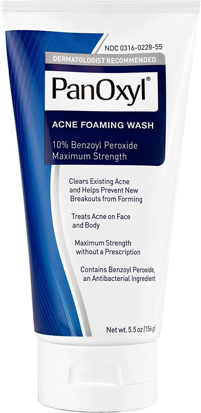 PanOxyl Acne Foaming Wash Benzoyl Peroxide 10% Maximum Strength Antimicrobial, 5.5 Ounce (Pack of... | Amazon (US)