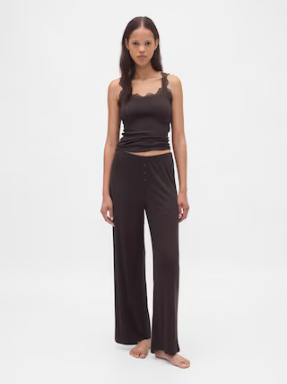 Mini Rib Wide-Leg PJ Pants | Gap (US)