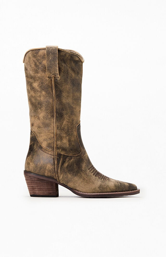 Steve Madden Women's Albany Leather Cowboy Boots in Brown - Size 7.5 | PacSun