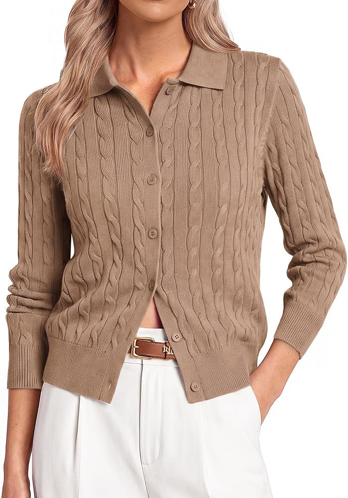 GRACE KARIN Cardigan for Women Trendy Cable Knit Sweaters 2026 Fall Clothes | Amazon (US)