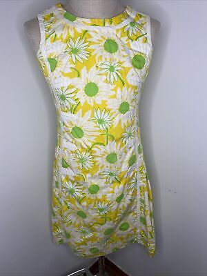 Vintage The Lilly Pulitzer Mod Floral Yellow Green Dress Sleeveless Daisy 1960's  | eBay | eBay US