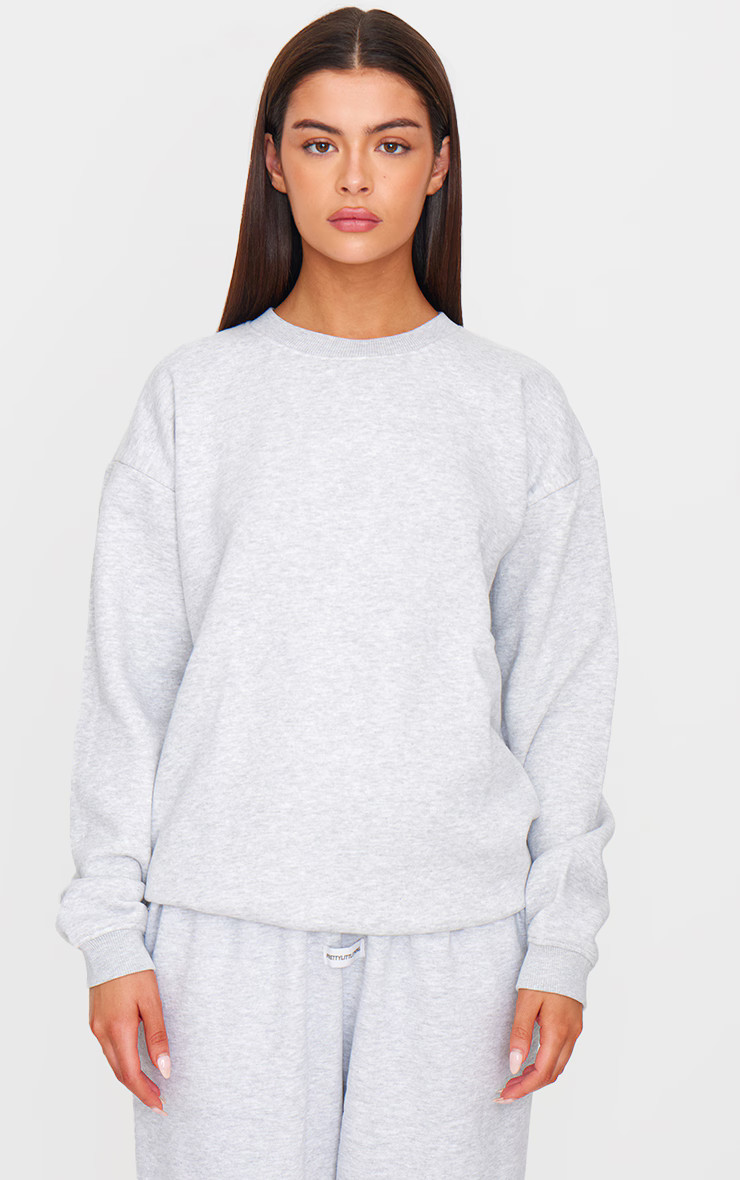 Ash Grey Oversized Fit Sweatshirt | Sweat | PrettyLittleThing US