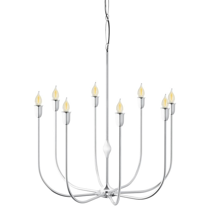 Arden 8-Light Chandelier, Polished Nickel | Lights.com