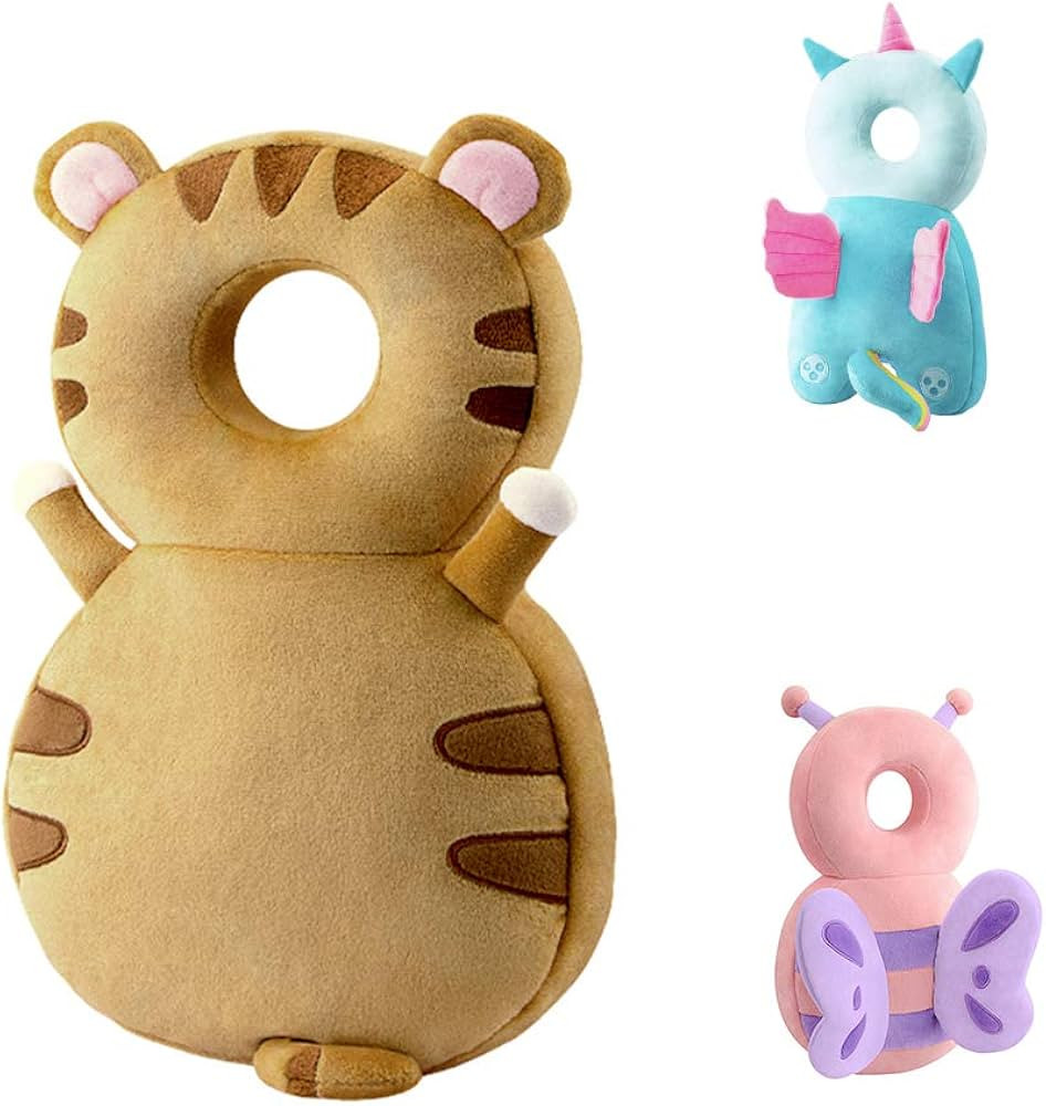 Toddler Baby Head Protection Cushion Backpack Wear,Brown Tiger | Amazon (US)
