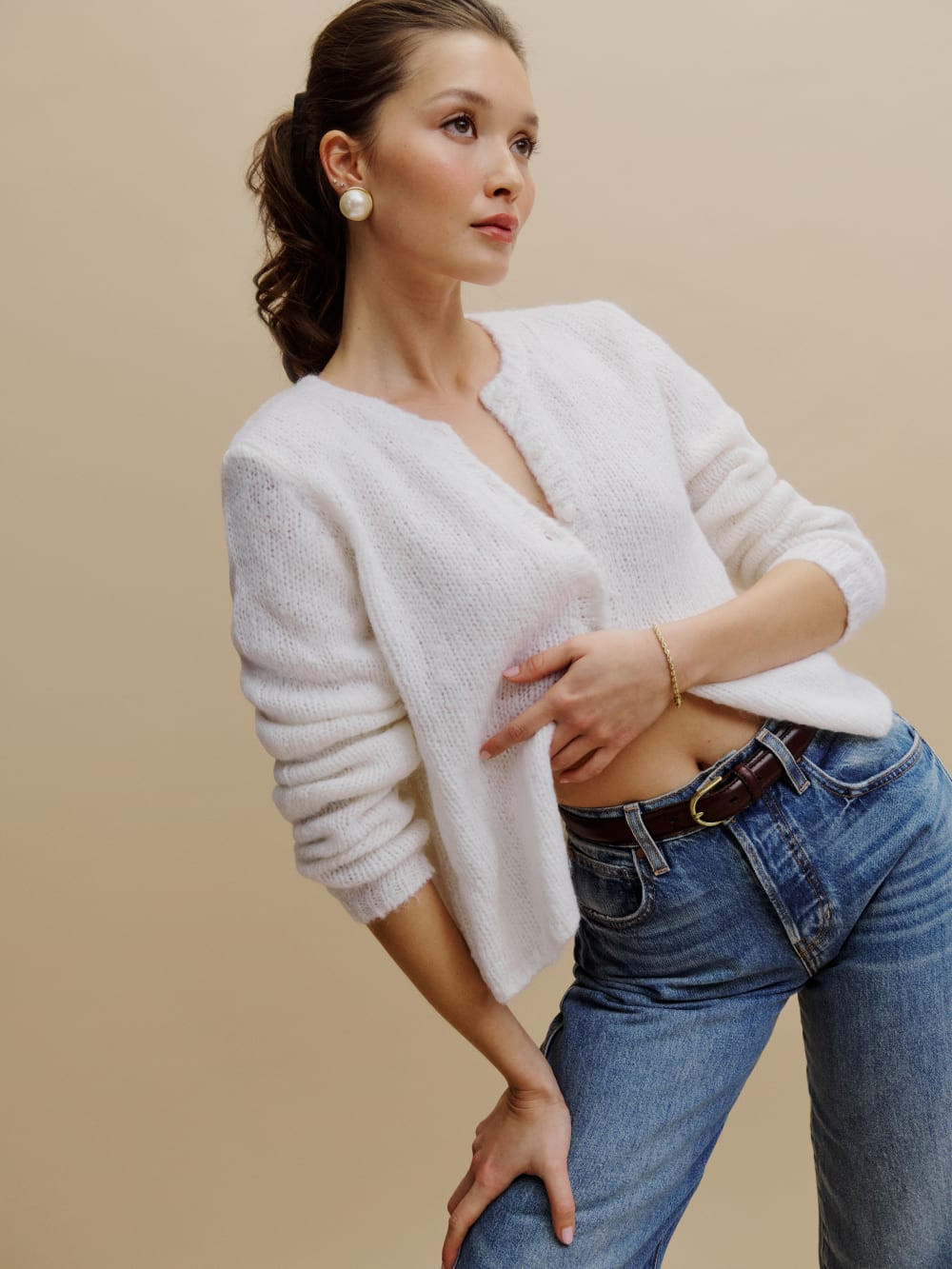 Clara Crew Cardigan | Reformation (Global)